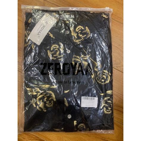 Zeroyaa Shirts Zeroyaa Mens Extra Large 3d Black Gold Rose Print