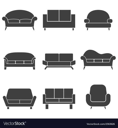 Sofa Icons Royalty Free Vector Image Vectorstock