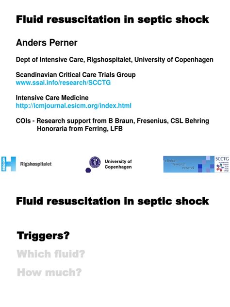 Optimizing Fluid Resuscitation in Septic Shock: Triggers, Choice of ...