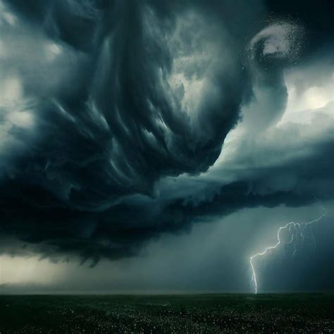 Premium AI Image | A thunderstorm with lightning