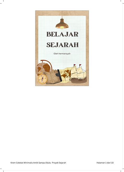 Solution Krem Cokelat Minimalis Antik Sampul Buku Proyek Sejarah