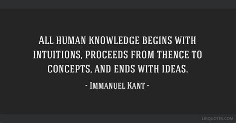 All Human Knowledge Begins With Intuitions Proceeds From