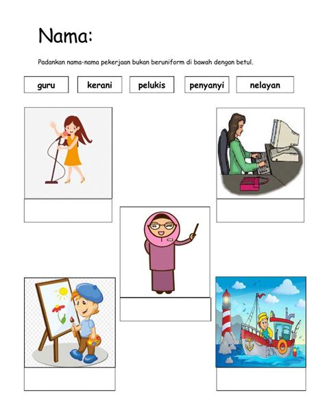 Pekerjaan Bukan Beruniform Worksheet Live Worksheets