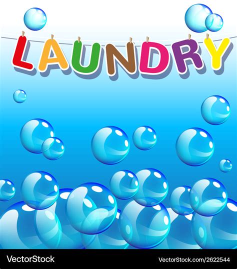 Laundry text and background of bubbles Royalty Free Vector