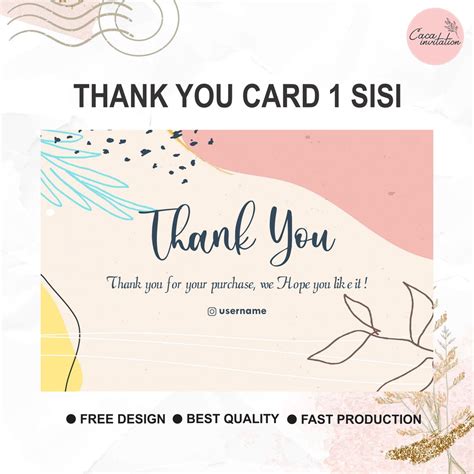 Jual Thank You Card Custom Kartu Ucapan Terima Kasih Online Shop