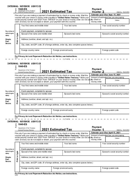 Fillable Online Federal Estimated Tax Vouchers Fax Email Print