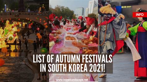 List of South Korean Festivals across South Korea in Autumn 2021 ...