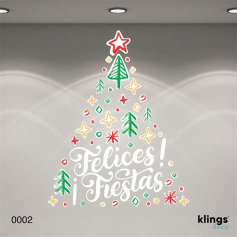 Vidrieras Plotter Vinilos Felices Fiestas Navidad KLINGS