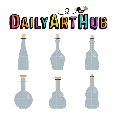 Empty Bottles Clip Art Set – Daily Art Hub // Graphics, Alphabets & SVG