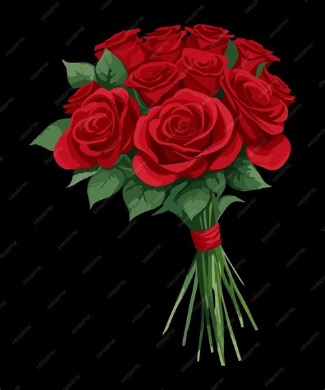 Premium Vector Vector Hand Drawn Red Rose Flower Bouquet Ai Generated