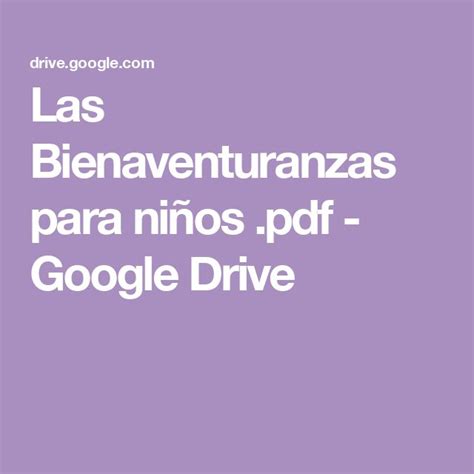 Las Bienaventuranzas para niños pdf Google Drive Bienaventuranzas