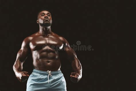 Naked African American Man Sleeping In Bed Closeup Stock Image Image