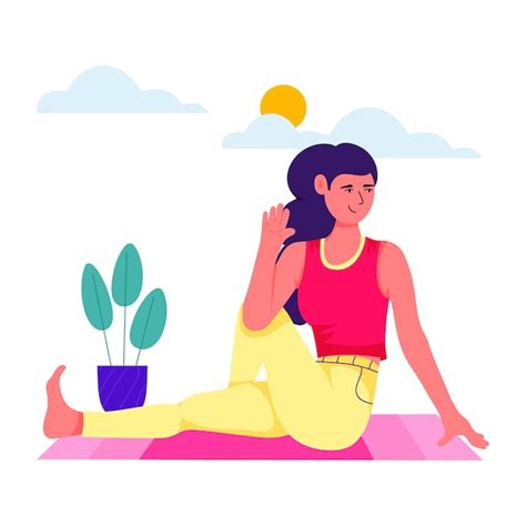 Premium Vector Handy Flat Illustration Of Balancing Pose