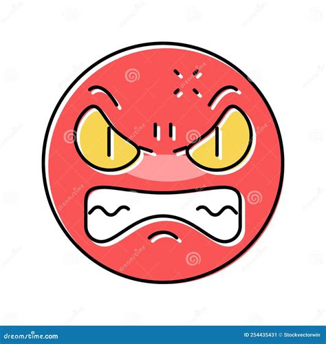 Angry Emoji Color Icon Vector Illustration Stock Vector - Illustration ...