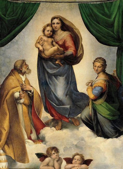 Raffael Sixtinische Madonna 1513 1514 Gemälde Religiöse Kunst