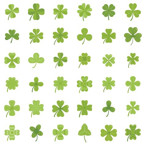 Clover icons set flat vector. Leaf celebration 16816332 Vector Art at ...