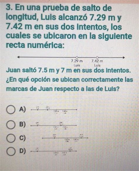 Solved 3 En una prueba de salto de longitud Luis alcanzó 7 29 m y 7