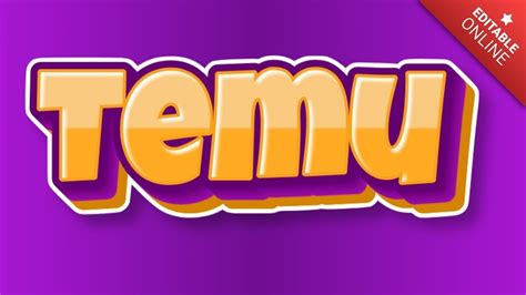 Temu Orange Purple 3d Text Effect Generator