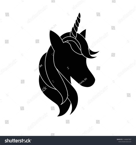 Black Silhouette Unicorn On White Background Stock Vector (Royalty Free ...