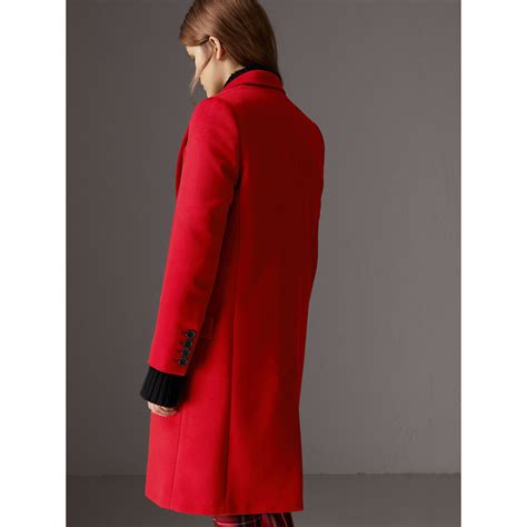 Wool Cashmere Tailored Coat In Parade Red Women Burberry United States