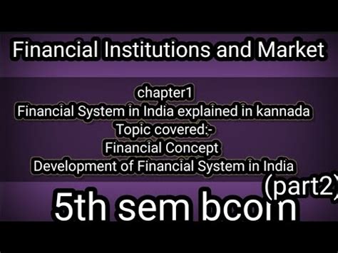 Th Sem Bcom Financial Institutions And Market Chapter Explained In