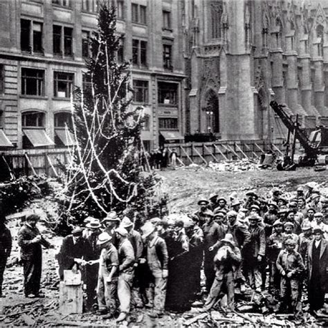 The very first Christmas tree in Rockefeller Plaza...