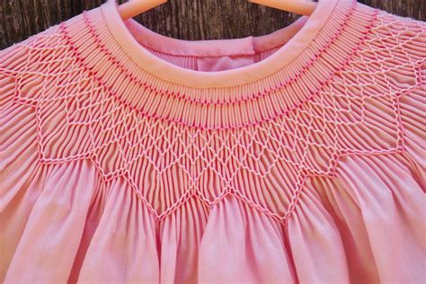 Pink Heirloom Hand Smocked Bishop Dress Size Six Months Etsy