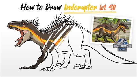 How To Draw Indoraptor Level 40 Dinosaur From Jurassic World The Game