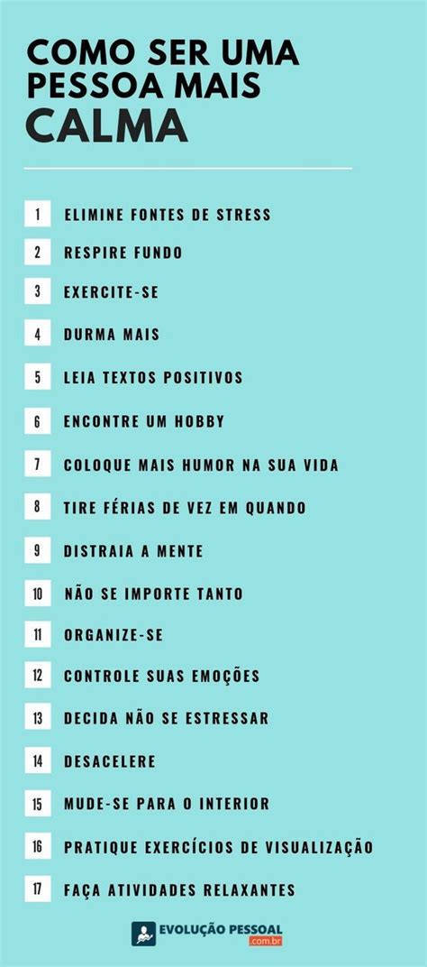 COMO SER UMA PESSOA MAIS CALMA Motivação para vida Dicas para a vida