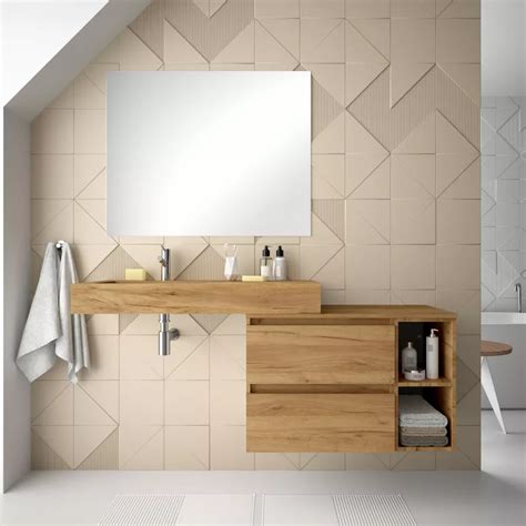 Mobile Bagno Sospeso Cm Con Vano A Giorno E Top Rovere Africa E