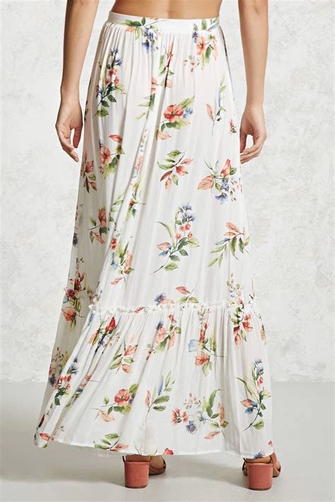 Floral Ruffle Hem Maxi Skirt Shopperboard