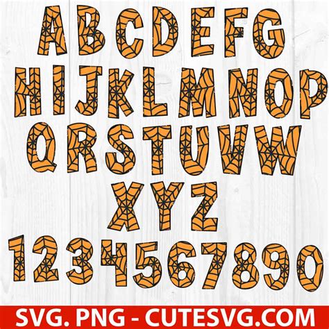 Halloween Spider Font SVG, Halloween Numbers PNG, Halloween Letters SVG ...