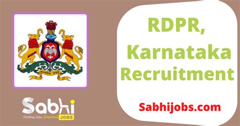 RDPR Karnataka Recruitment 2024 Rdpr Karnataka Gov In