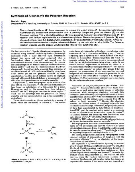 PDF Synthesis Of Alkenes Via The Peterson Reaction DOKUMEN TIPS