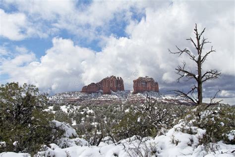 Cathedral Rock in Winter stock photo. Image of vista - 24138104