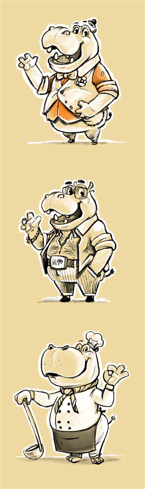 Hippopotamus cartoon characters | Cartoon character design, Cartoon ...