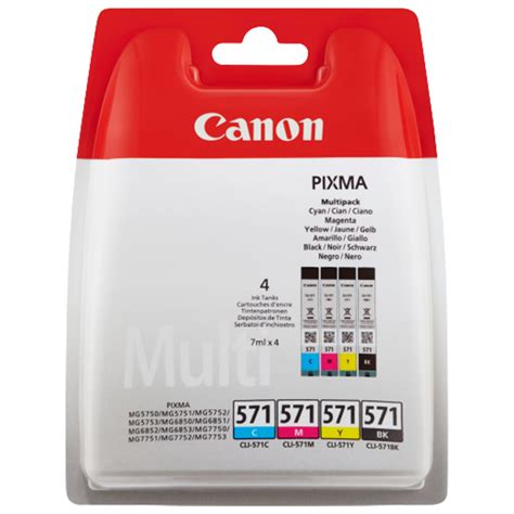 Canon CLI 571 Cartouche C M Y BK Multipack Cyan Magenta Jaune Noire