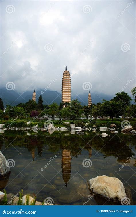 towers stock photo image  palace reflection