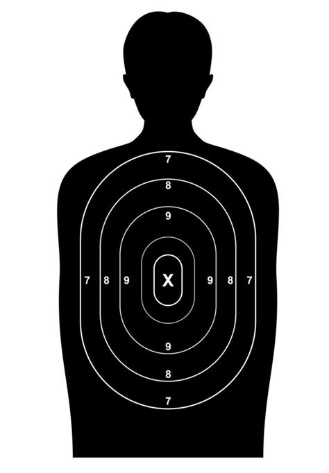 Human Shot Target Gun Bullet Silhouette Man Body Vector Art