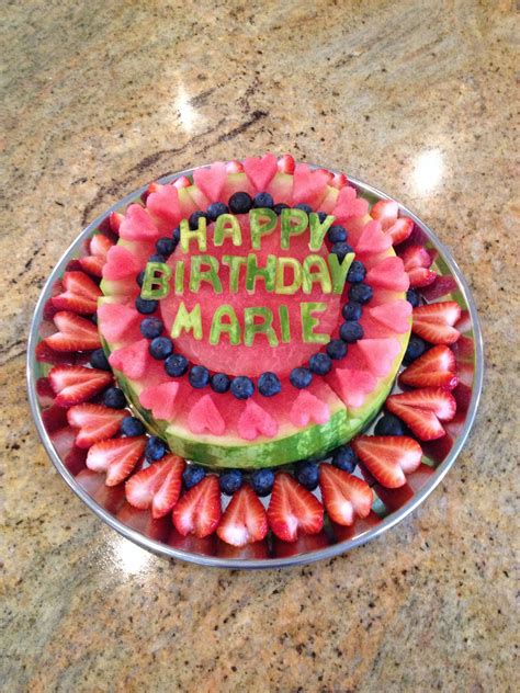 Watermelon Birthday Cake With Strawberries And Blueberries