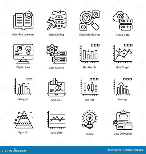 Data Analytic Vector Outline Icon Design Illustration Stock Vector