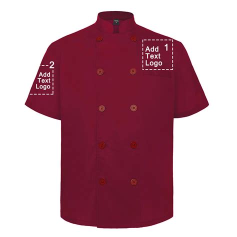 Toptie Custom Short Sleeve Chef Coat Jacket Logo Embroidered Unisex Cook Uniform Wholesale