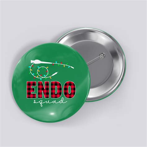 Xmas Endo Squad Endoscopy Endo Nurse Tech Christmas Lights T Button