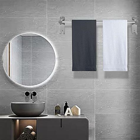 Cm Single Double Towel Rail Rack Wall Mounted Stainless Bathroom