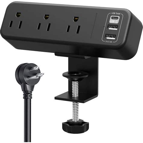 Lukyamzn Outlet Desk Clamp Power Strip With Usb Port And Ft Plug