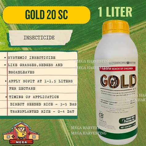 Gold Sc Liter Mega Harvesting Insecticide Systemic For Rice Mango