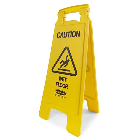 Caution Wet Floor Sign Yellow Double Sided 26” Tall