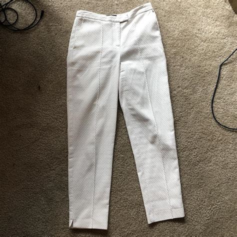 White Textured Top Shop Trousers Marked As Us 0 Uk Depop