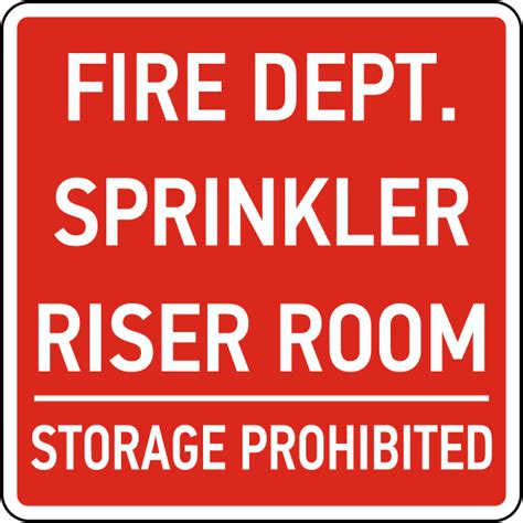 Fire Dept Riser Room Sign Get 10 Off Now