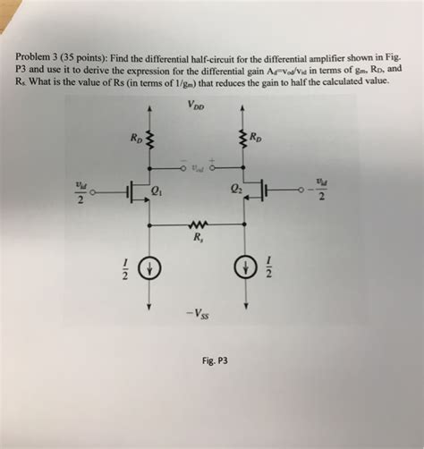 Solved Find The Differential Half Circuit For The Chegg